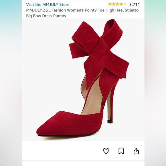 Amazon Shoes Red Bow High Heels Never Worn Poshmark